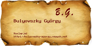 Bulyovszky György névjegykártya