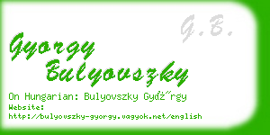gyorgy bulyovszky business card
